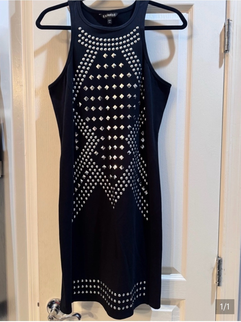 Express Black Studded Bodycon Dress
